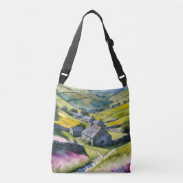 "Glen Garlands" Landschap Yorkshire Dales Scène Crossbody Tas