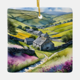 "Glen Garlands" Landschap Yorkshire Dales Scène Keramisch Ornament