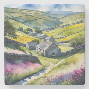 "Glen Garlands" Landschap Yorkshire Dales Scène Stenen Onderzetter