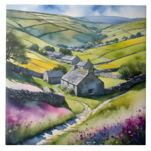 "Glen Garlands" Landschap Yorkshire Dales Scène Tegeltje