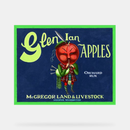  Glen Ian Apples Logo, Hooper, Acryl Bord (Voorkant)