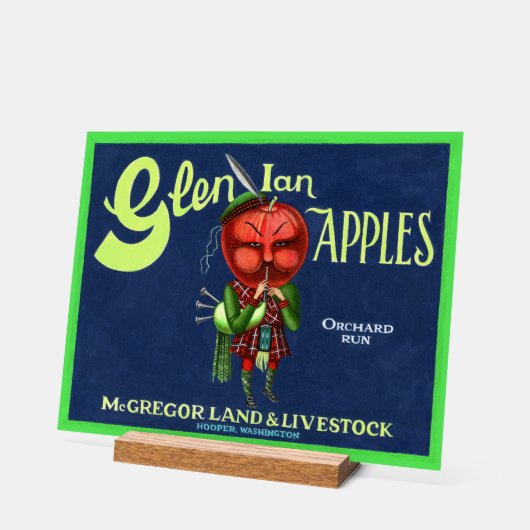 Glen Ian Apples Logo, Hooper, Acryl Bord (Hoek)