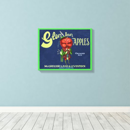  Glen Ian Apples Logo, Hooper, Canvas Afdruk (Insitu (Houten vloer))