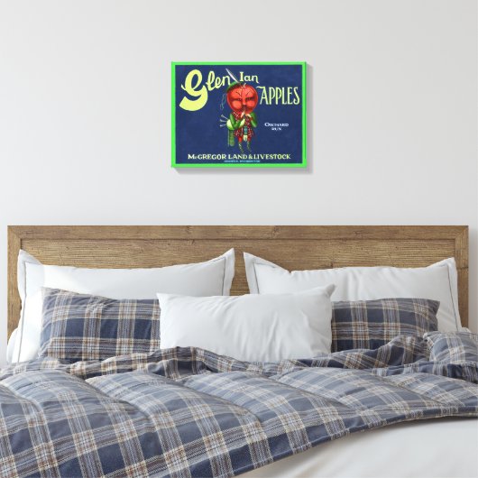 Glen Ian Apples Logo, Hooper, Canvas Afdruk (Insitu (Slaapkamer))