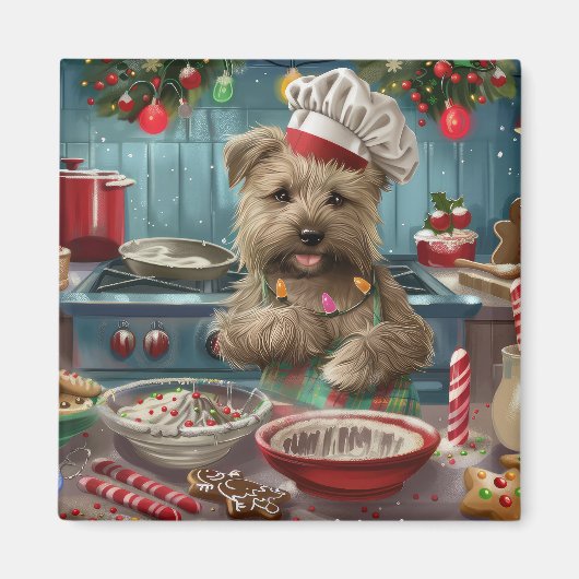 Glen of Imaal Terrier Holiday Baking: Feestelijk Magneet (Voorkant)
