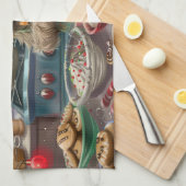 Glen of Imaal Terrier Holiday Baking: Feestelijk Theedoek (Quarter Fold)