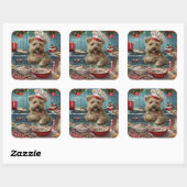 Glen of Imaal Terrier Holiday Baking: Feestelijk Vierkante Sticker (Vel)