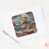 Glen of Imaal Terrier Holiday Baking: Feestelijk Vierkante Sticker (Envelop)