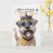 Glen of Imaal Terrier Hondenkoning Grappige Verjaa Kaart (Gele Bloem)