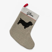 Glen of Imaal Terrier hondensilhouet gepersonalise Kleine Kerstsok (Voorkant (Hangend))