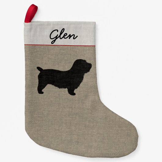 Glen of Imaal Terrier hondensilhouet gepersonalise Kleine Kerstsok (Voorkant)