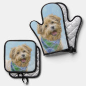 Glen of Imaal Terrier Schilderen Originele Hond Ku Ovenwant & Pannenlap Set (Voorkant / Achterkant)