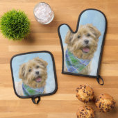 Glen of Imaal Terrier Schilderen Originele Hond Ku Ovenwant & Pannenlap Set (Top down)