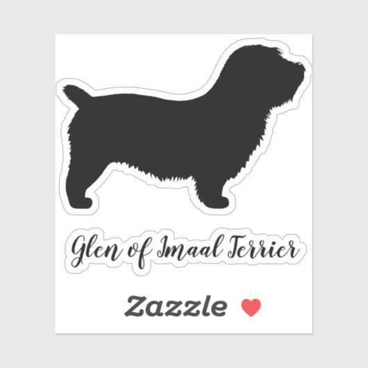 Glen of Imaal Terrier Silhouette Hondenras Sticker (Vel)