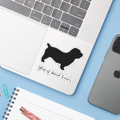Glen of Imaal Terrier Silhouette Hondenras Sticker (Laptop met iPhone)