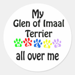 Glen of Imaal Terrier Wandelingen Ontwerp Ronde Sticker