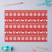 Glen of Imaal Terriers kerstpatroon rood Tissuepapier (Craft)