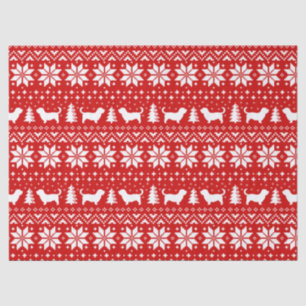 Glen of Imaal Terriers kerstpatroon rood Tissuepapier
