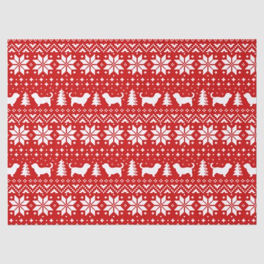 Glen of Imaal Terriers kerstpatroon rood Tissuepapier (Voorkant)