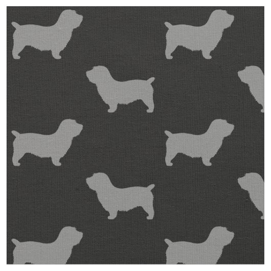 Glen of Imal Terrier Dog Silhouettes patterned Stof (Close Up)