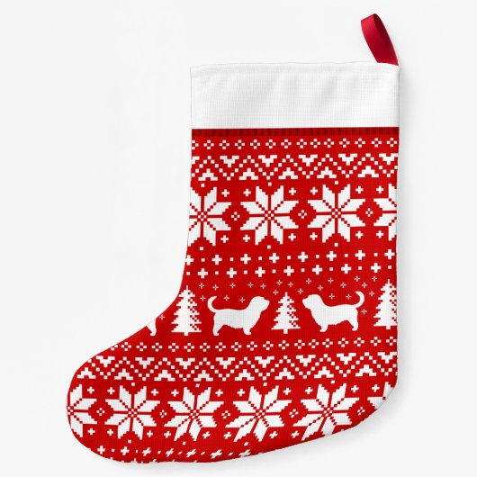 Glen of Imal Terrier Silhouettes Pattern Cute Kleine Kerstsok (Achterkant)