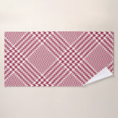 Glen plaid patroon helder in rood en wit. Seamle Badhanddoek (Badhanddoek)