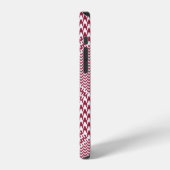 Glen plaid patroon helder in rood en wit. Seamle iPhone Hoesje (Linkerkant)