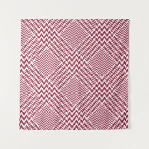Glen plaid patroon helder in rood en wit. Seamle Wandkleed