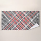 Glen plaid patroon. Zwart, rood, wit, naadloos tee Badhanddoek (Badhanddoek)