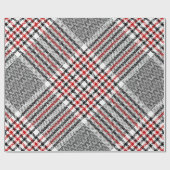 Glen plaid patroon. Zwart, rood, wit, naadloos tee Cadeaupapier (Vlak)