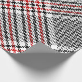 Glen plaid patroon. Zwart, rood, wit, naadloos tee Cadeaupapier (Hoek)
