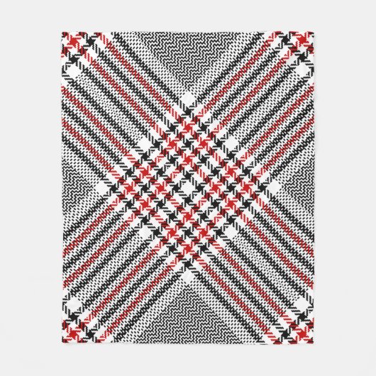Glen plaid patroon. Zwart, rood, wit, naadloos tee Fleece Deken (Voorkant)