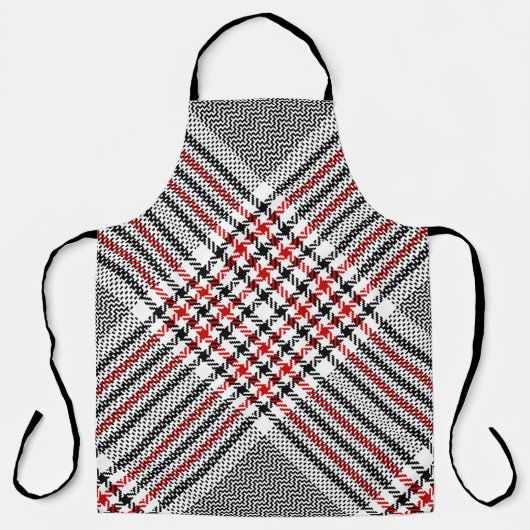 Glen plaid pattern. Black, red, white seamless tar Schort (Voorkant)