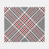 Glen Plaid Rood Zwart Tweed Fleece Deken (Voorkant (Horizontaal))