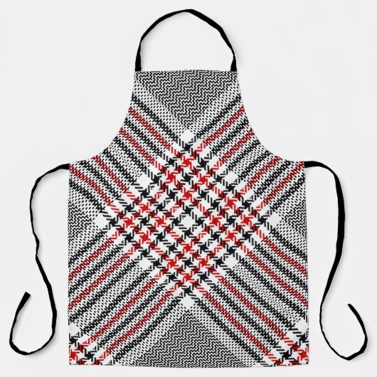 Glen Plaid Rood Zwart Tweed Schort (Voorkant)