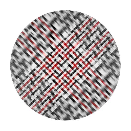 Glen Plaid Rood Zwart Tweed Snijplank (Voorkant)