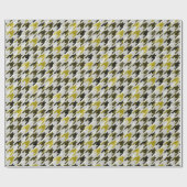 Glen Pset. Zwart en mosterd. Cadeaupapier (Vlak)