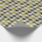 Glen Pset. Zwart en mosterd. Cadeaupapier (Hoek)