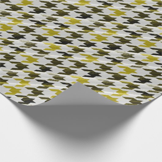 Glen Pset. Zwart en mosterd. Cadeaupapier (Hoek)