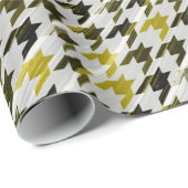 Glen Pset. Zwart en mosterd. Cadeaupapier (Rol Hoek)