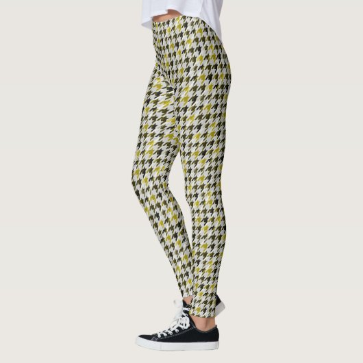 Glen Pset. Zwart en mosterd. Leggings (Links)
