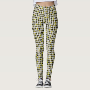Glen Pset. Zwart en mosterd. Leggings