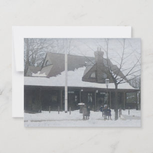 Glen Ridge NJ Post Kantoor Treinstation jaren 1910 Briefkaart