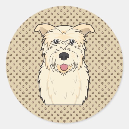 Glen van Imaal Terrier Cartoon Ronde Sticker (Voorkant)