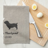 Glen van Imaal Terrier Silhouetten met Hart Theedoek (Quarter Fold)