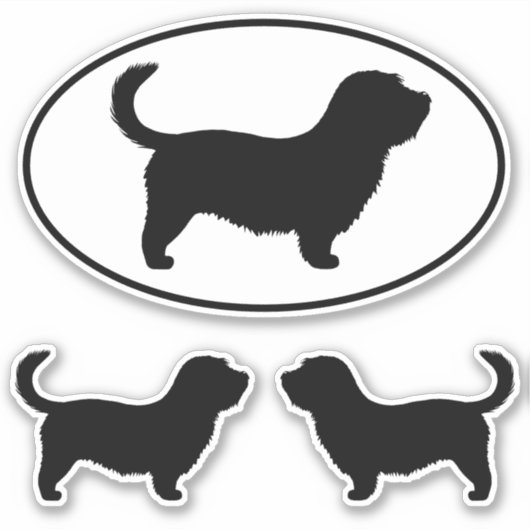 Glen van Imaal Terrier Silhouetten met Lange Staar Sticker (Voorkant)