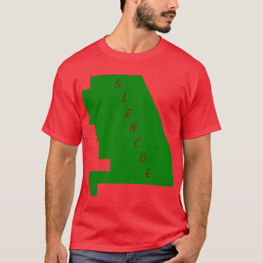 Glencoe IL-kaart T-shirt (Voorkant)