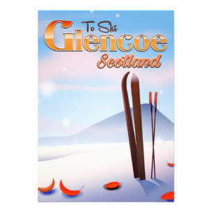 Glencoe Schotland ski-poster Foto Afdruk