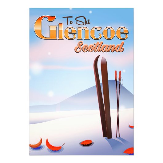 Glencoe Schotland ski-poster Foto Afdruk (Voorkant)