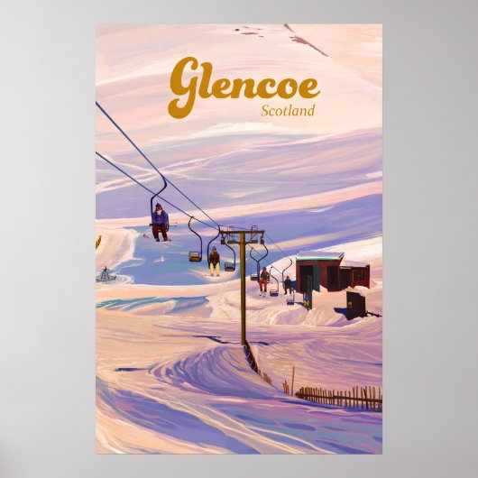 Glencoe Schotland Skigebied Reisposter Poster (Voorkant)